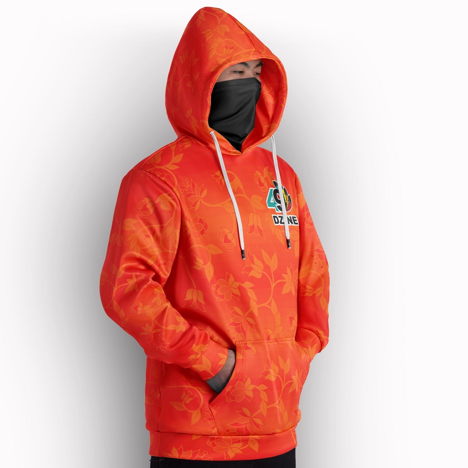 Orange Days - Orange Hoodie with Face Cover Hoodie with Face Cover Herman 