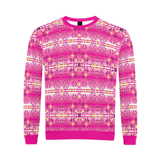 Pink Star All Over Print Crewneck Sweatshirt for Men (Model H18) shirt e-joyer 