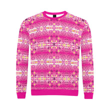 Load image into Gallery viewer, Pink Star All Over Print Crewneck Sweatshirt for Men (Model H18) shirt e-joyer 
