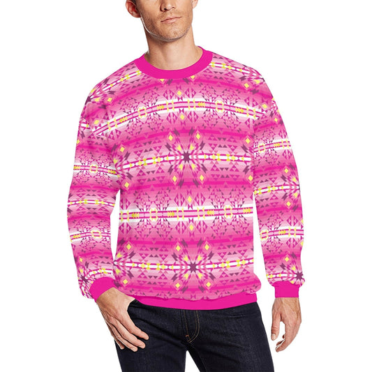 Pink Star All Over Print Crewneck Sweatshirt for Men (Model H18) shirt e-joyer 