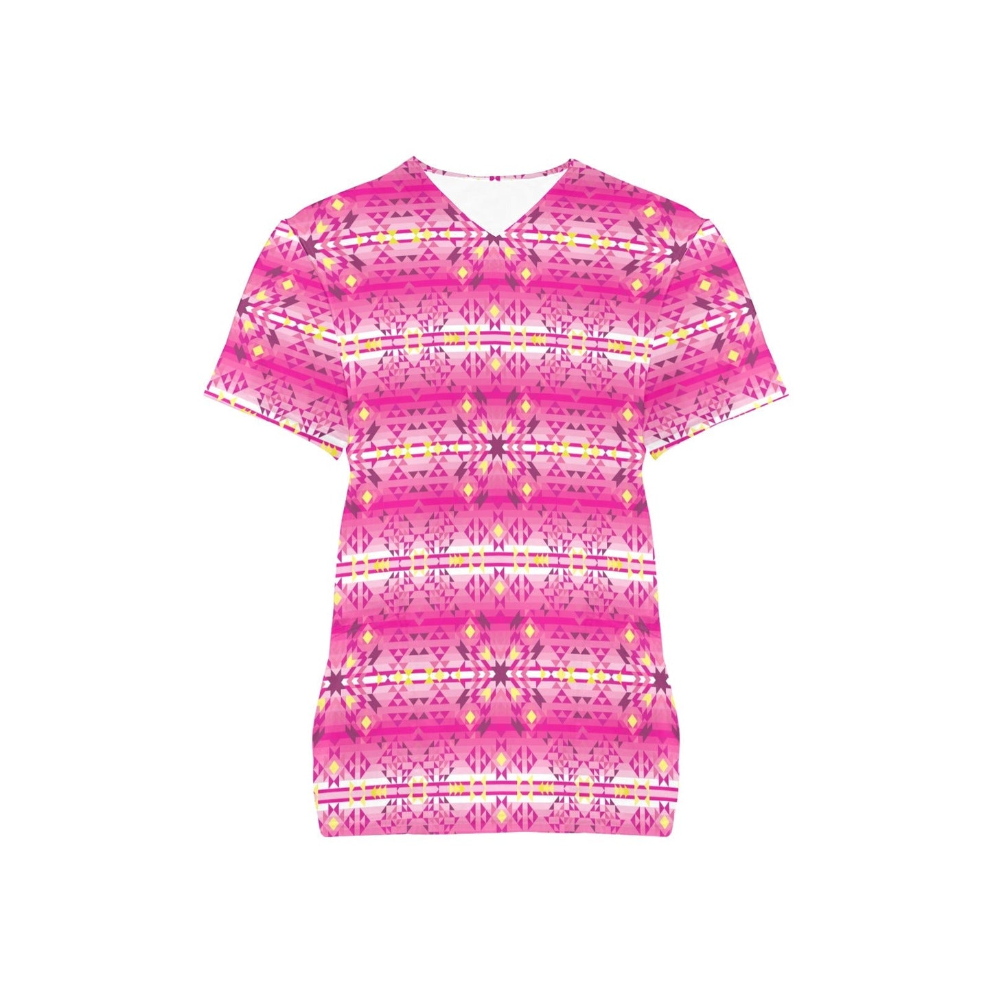 Pink Star All Over Print Scrub Top Scrub Top e-joyer 
