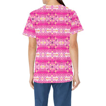 Load image into Gallery viewer, Pink Star All Over Print Scrub Top Scrub Top e-joyer 
