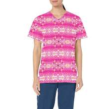 Load image into Gallery viewer, Pink Star All Over Print Scrub Top Scrub Top e-joyer 
