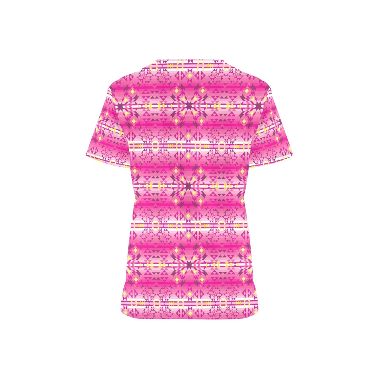 Pink Star All Over Print Scrub Top Scrub Top e-joyer 