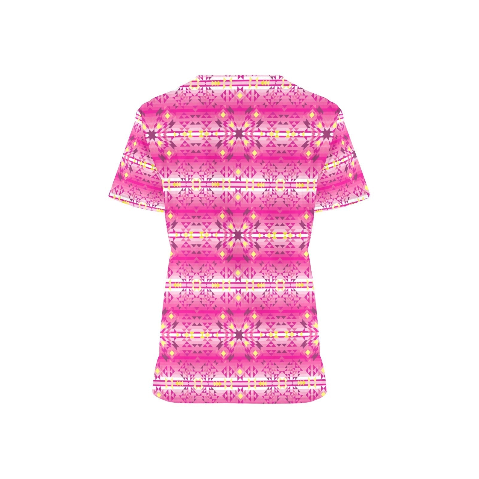 Pink Star All Over Print Scrub Top Scrub Top e-joyer 