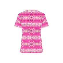 Load image into Gallery viewer, Pink Star All Over Print Scrub Top Scrub Top e-joyer 
