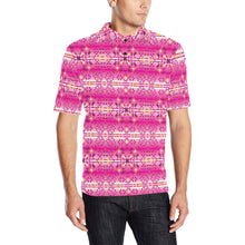 Load image into Gallery viewer, Pink Star Men&#39;s All Over Print Polo Shirt (Model T55) Men&#39;s Polo Shirt (Model T55) e-joyer 
