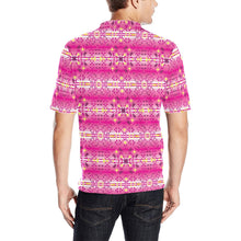 Load image into Gallery viewer, Pink Star Men&#39;s All Over Print Polo Shirt (Model T55) Men&#39;s Polo Shirt (Model T55) e-joyer 
