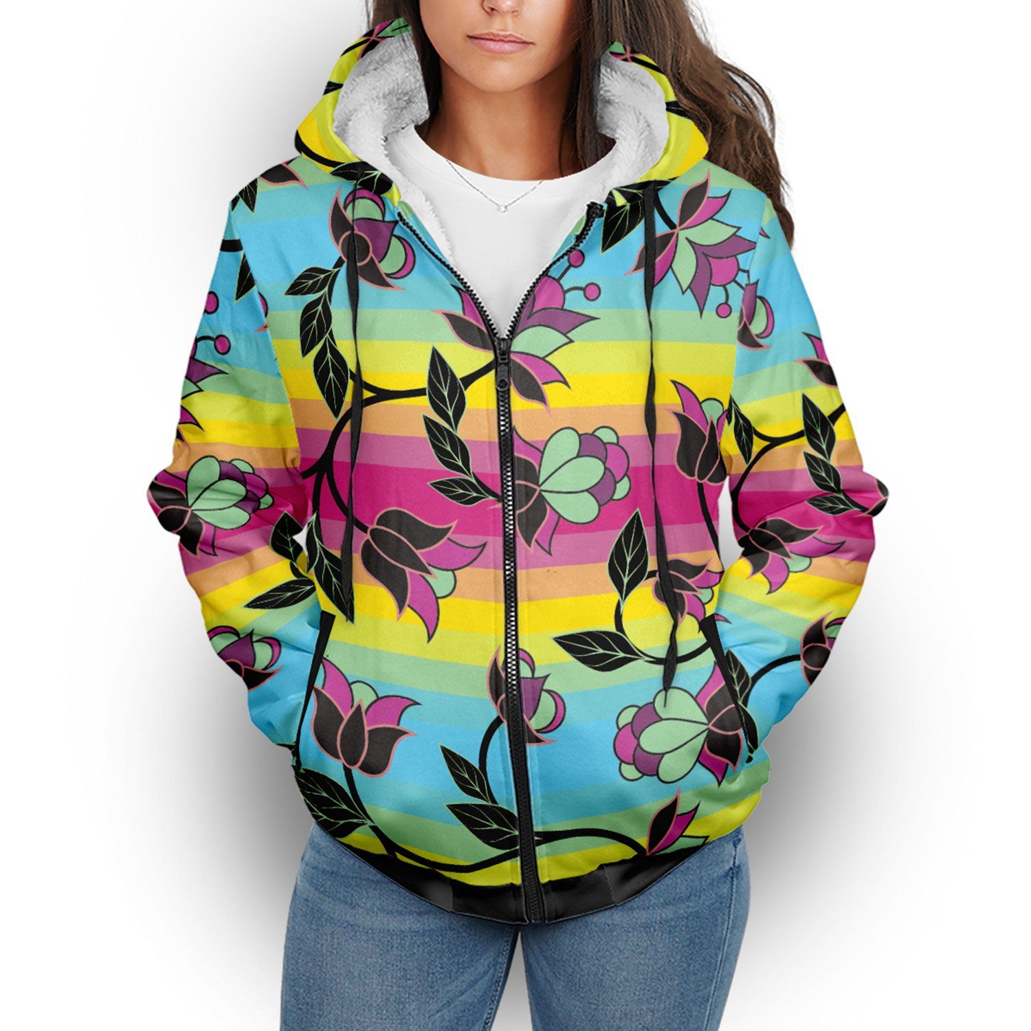 Powwow Carnival Sherpa Hoodie hoodie Herman 