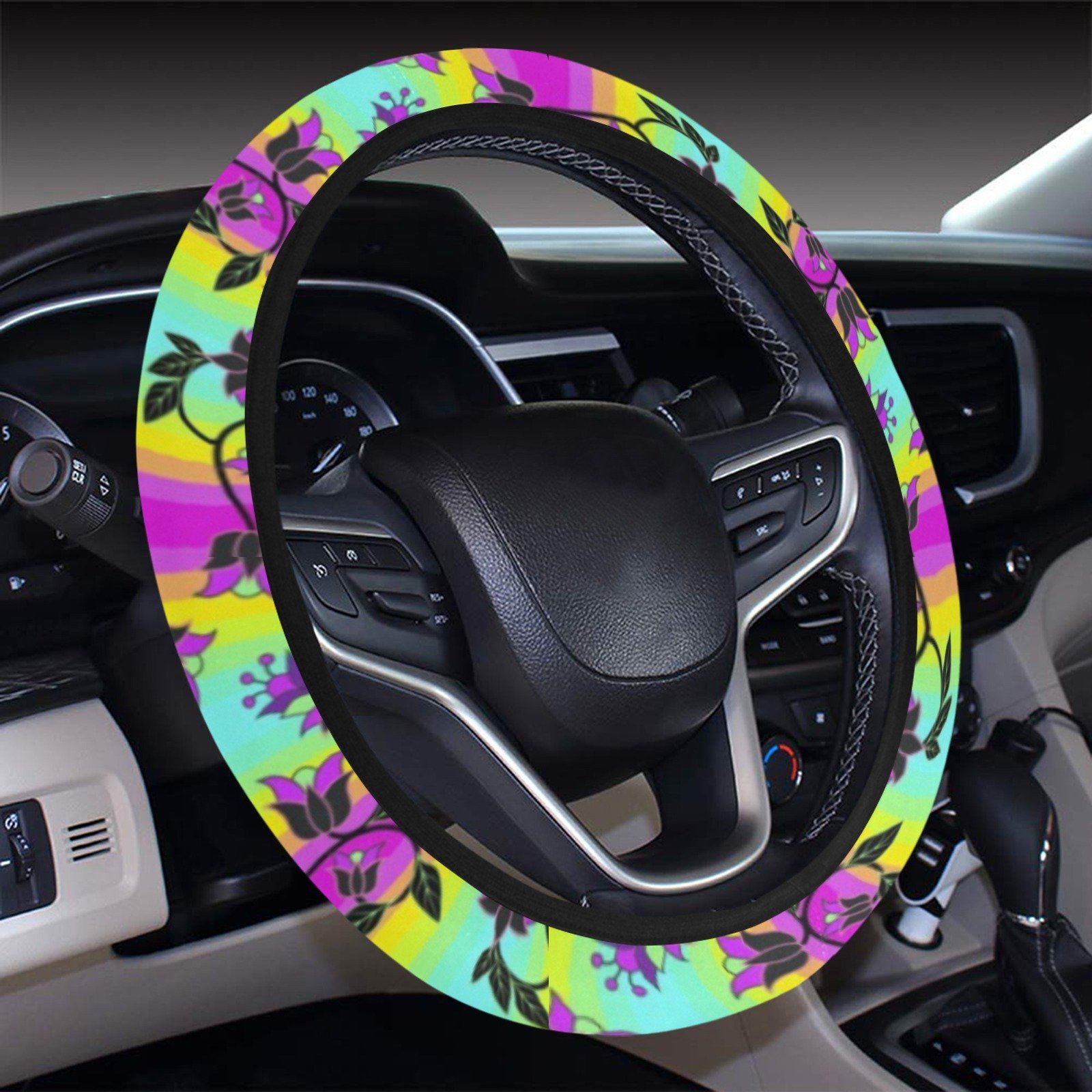 Powwow Carnival Steering Wheel Cover with Elastic Edge Steering Wheel Cover with Elastic Edge e-joyer 