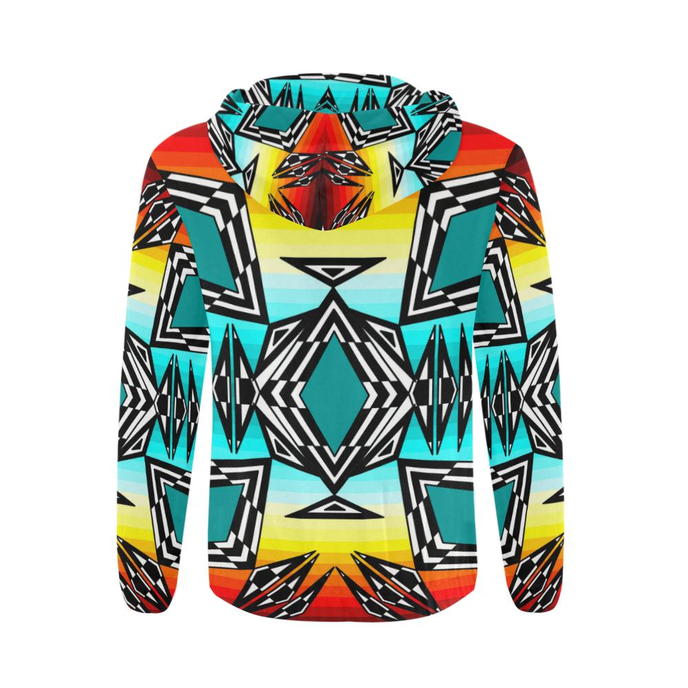 Prairie Fire All Over Print Full Zip Hoodie for Men (Model H14) All Over Print Full Zip Hoodie for Men e-joyer 
