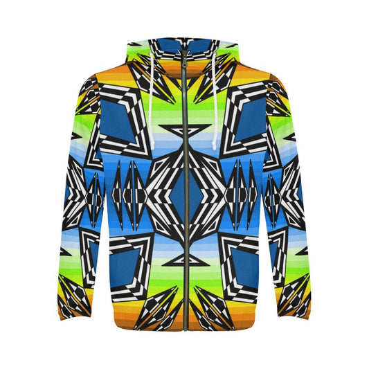 Prairie Fire Autumn All Over Print Full Zip Hoodie for Men (Model H14) All Over Print Full Zip Hoodie for Men e-joyer 