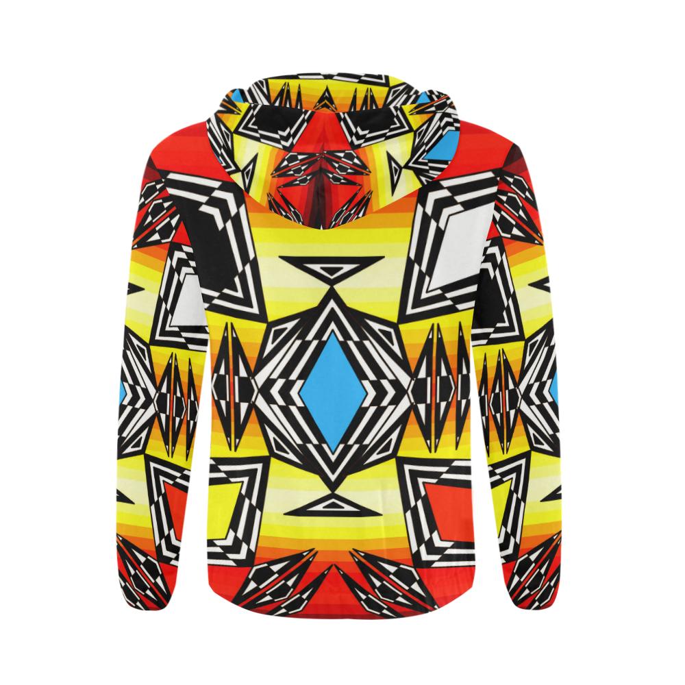 Prairie Fire Medicine Wheel All Over Print Full Zip Hoodie for Men (Model H14) All Over Print Full Zip Hoodie for Men e-joyer 