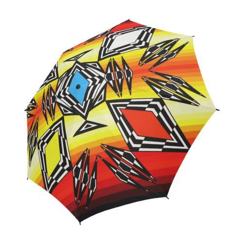 Prairie Fire Medicine Wheel Semi-Automatic Foldable Umbrella Semi-Automatic Foldable Umbrella e-joyer 