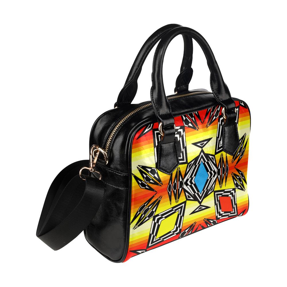 Prairie Fire Medicine Wheel Shoulder Handbag (Model 1634) Shoulder Handbags (1634) e-joyer 