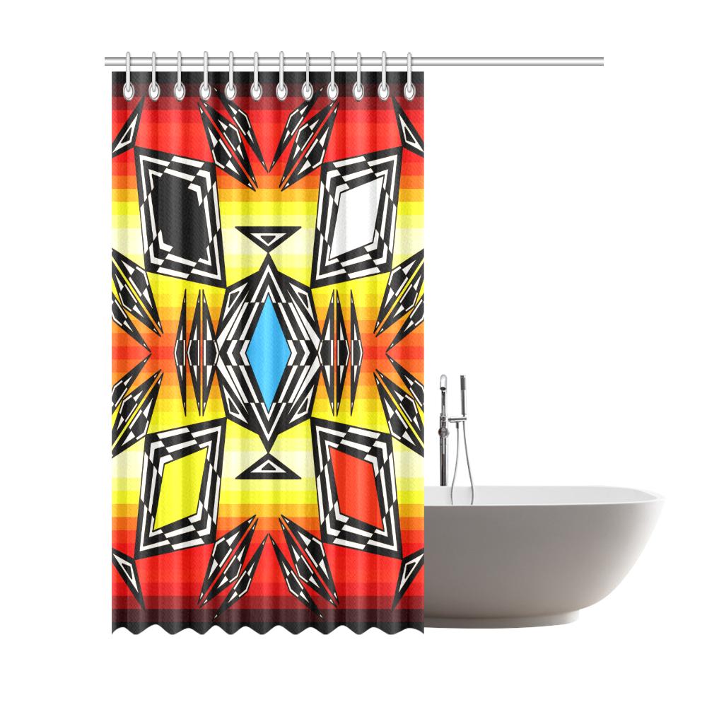 Prairie Fire Medicine Wheel Shower Curtain 72"x84" Shower Curtain 72"x84" e-joyer 