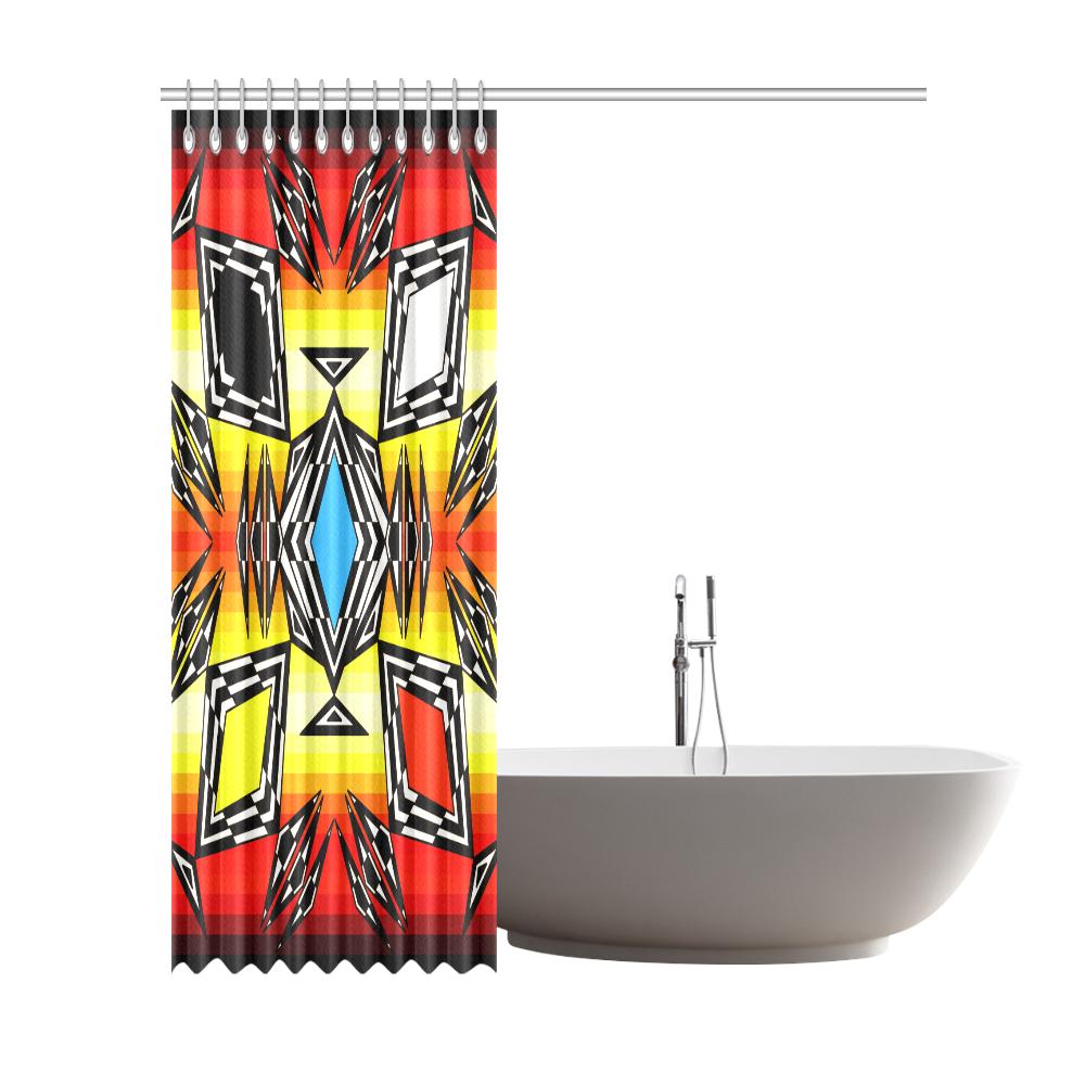 Prairie Fire Medicine Wheel Shower Curtain 72"x84" Shower Curtain 72"x84" e-joyer 