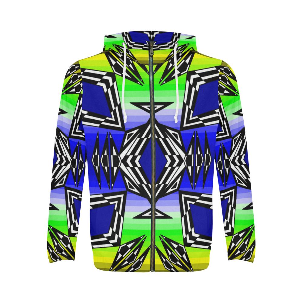 Prairie Fire Spring All Over Print Full Zip Hoodie for Men (Model H14) All Over Print Full Zip Hoodie for Men e-joyer 