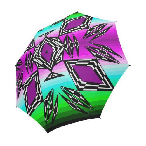 Prairie Fire Sunrise Semi-Automatic Foldable Umbrella Semi-Automatic Foldable Umbrella e-joyer 