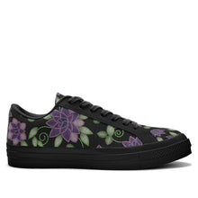 Load image into Gallery viewer, Purple Beaded Rose Aapisi Low Top Canvas Shoes Black Sole aapisi Herman 
