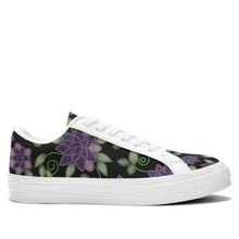 Load image into Gallery viewer, Purple Beaded Rose Aapisi Low Top Canvas Shoes White Sole aapisi Herman 
