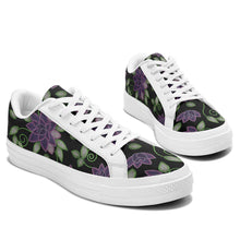 Load image into Gallery viewer, Purple Beaded Rose Aapisi Low Top Canvas Shoes White Sole aapisi Herman 
