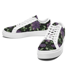 Load image into Gallery viewer, Purple Beaded Rose Aapisi Low Top Canvas Shoes White Sole aapisi Herman 
