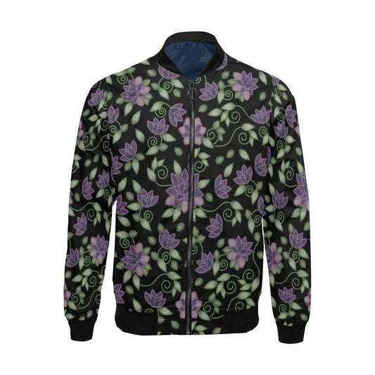 Purple Beaded Rose All Over Print Bomber Jacket for Men (Model H19) All Over Print Bomber Jacket for Men (H19) e-joyer 