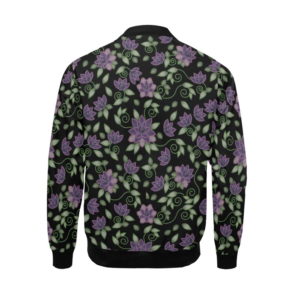 Purple Beaded Rose All Over Print Bomber Jacket for Men (Model H19) All Over Print Bomber Jacket for Men (H19) e-joyer 