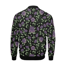 Load image into Gallery viewer, Purple Beaded Rose All Over Print Bomber Jacket for Men (Model H19) All Over Print Bomber Jacket for Men (H19) e-joyer 
