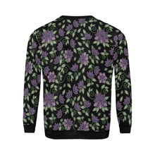 Load image into Gallery viewer, Purple Beaded Rose All Over Print Crewneck Sweatshirt for Men (Model H18) shirt e-joyer 
