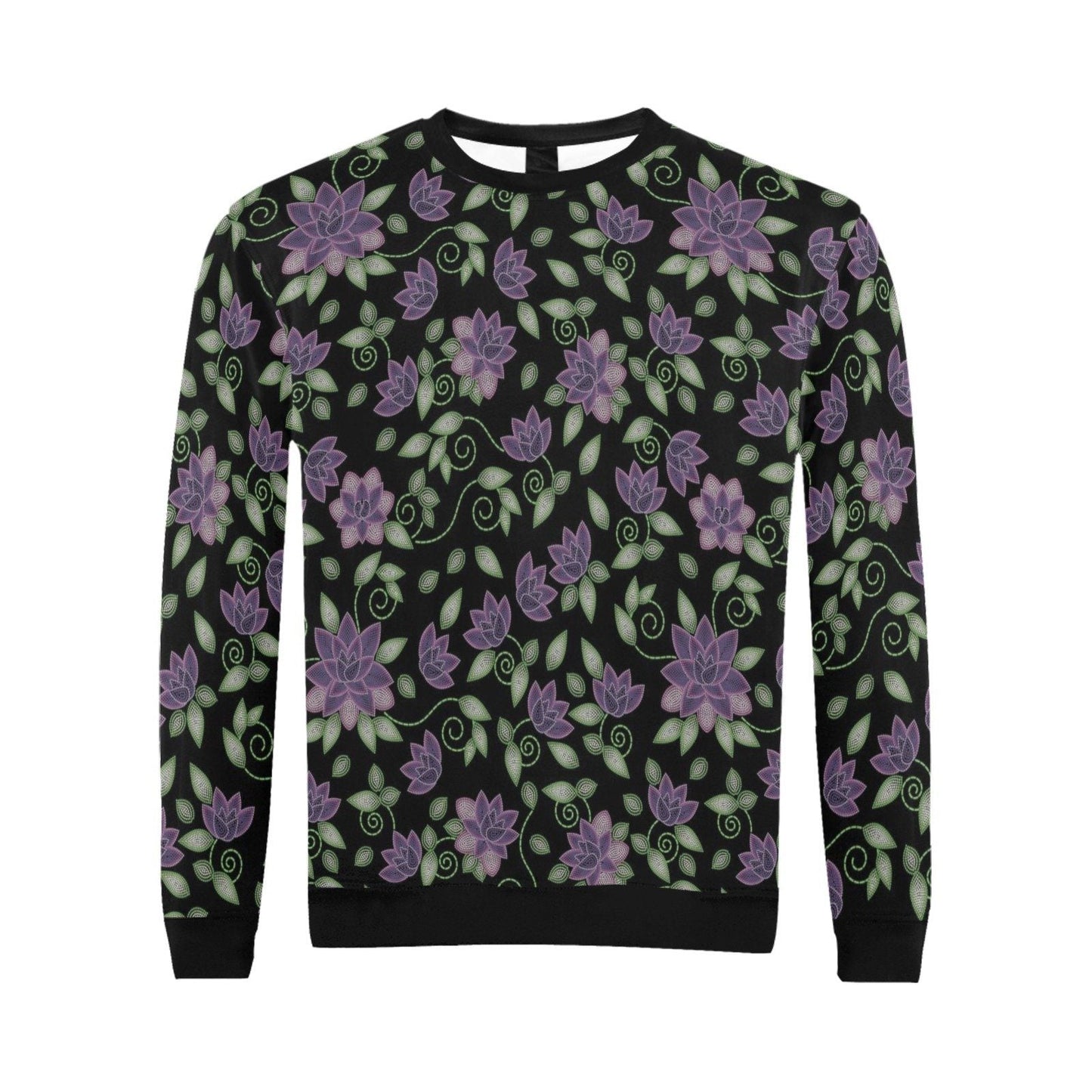 Purple Beaded Rose All Over Print Crewneck Sweatshirt for Men (Model H18) shirt e-joyer 