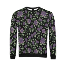 Load image into Gallery viewer, Purple Beaded Rose All Over Print Crewneck Sweatshirt for Men (Model H18) shirt e-joyer 
