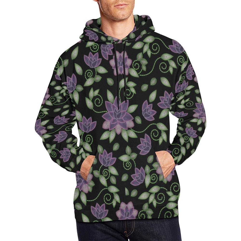 Purple Beaded Rose All Over Print Hoodie for Men (USA Size) (Model H13) All Over Print Hoodie for Men (H13) e-joyer 