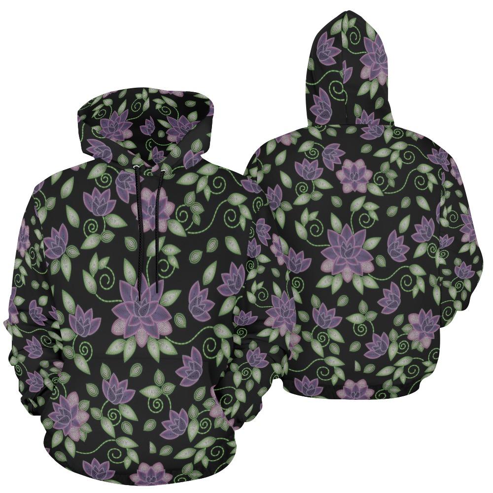 Purple Beaded Rose All Over Print Hoodie for Men (USA Size) (Model H13) All Over Print Hoodie for Men (H13) e-joyer 