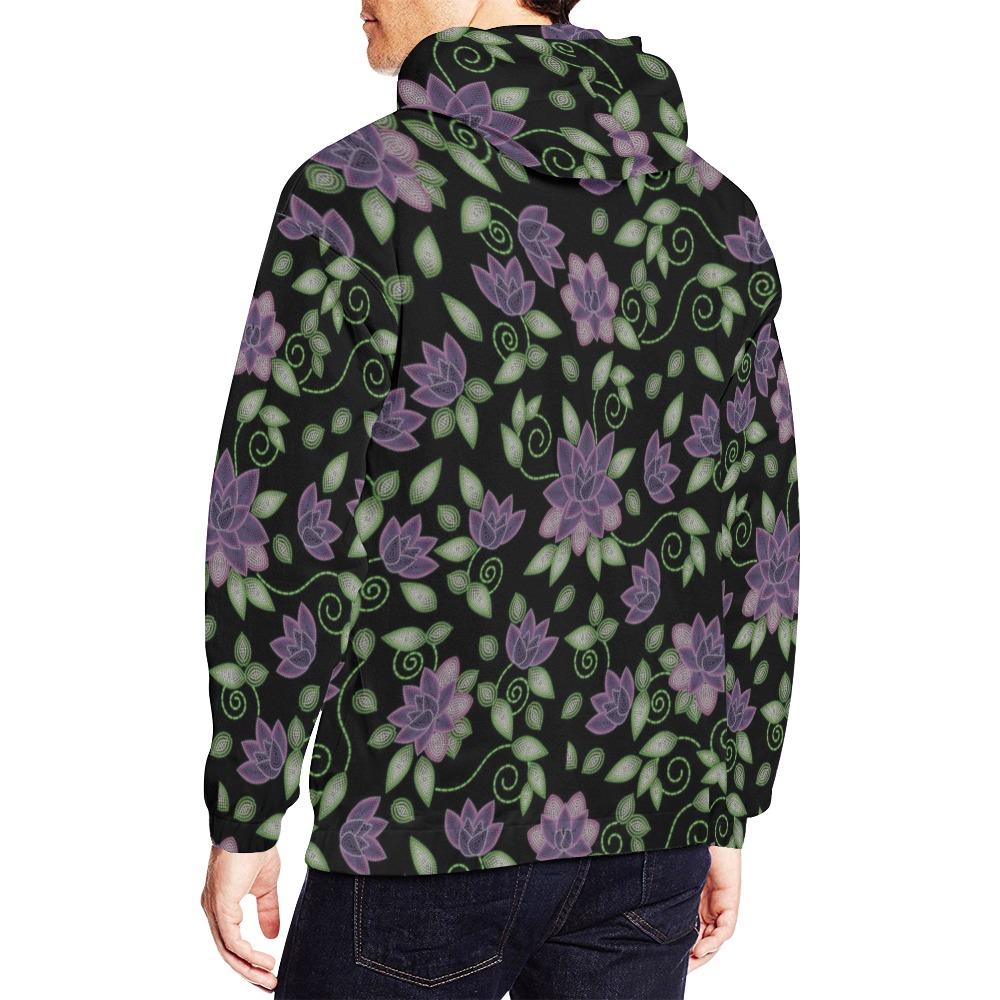 Purple Beaded Rose All Over Print Hoodie for Men (USA Size) (Model H13) All Over Print Hoodie for Men (H13) e-joyer 