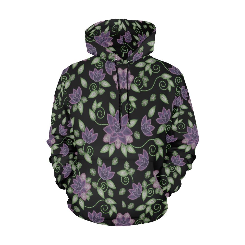 Purple Beaded Rose All Over Print Hoodie for Men (USA Size) (Model H13) All Over Print Hoodie for Men (H13) e-joyer 