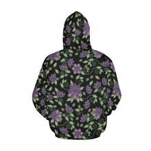 Load image into Gallery viewer, Purple Beaded Rose All Over Print Hoodie for Women (USA Size) (Model H13) All Over Print Hoodie for Women (H13) e-joyer 
