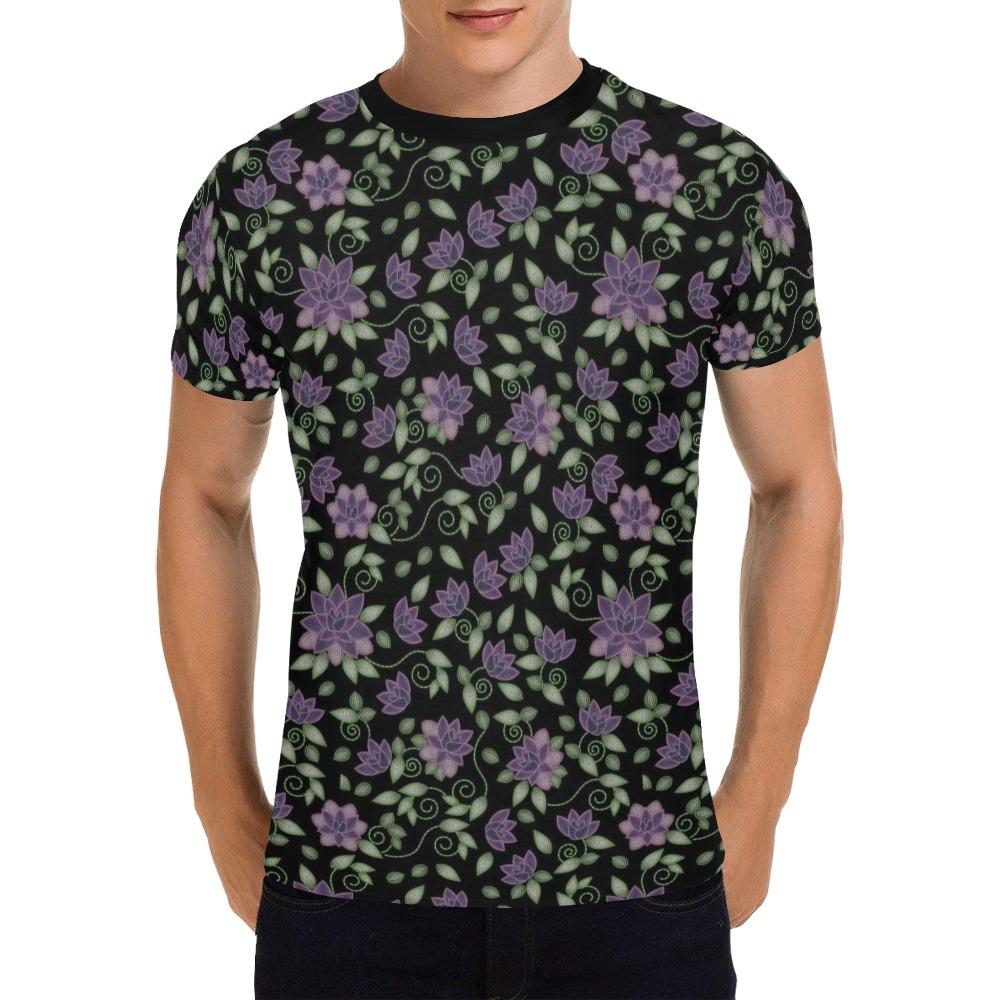 Purple Beaded Rose All Over Print T-Shirt for Men (USA Size) (Model T40) All Over Print T-Shirt for Men (T40) e-joyer 