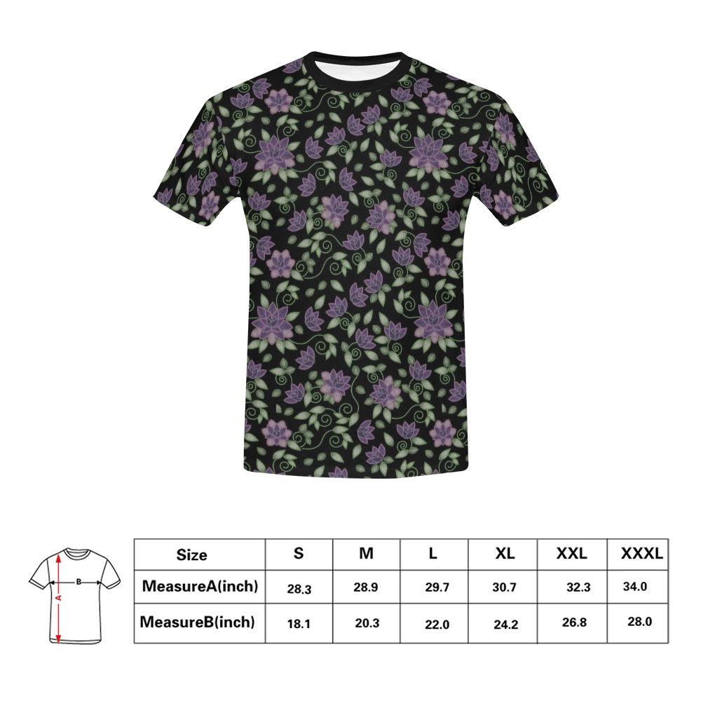 Purple Beaded Rose All Over Print T-Shirt for Men (USA Size) (Model T40) All Over Print T-Shirt for Men (T40) e-joyer 