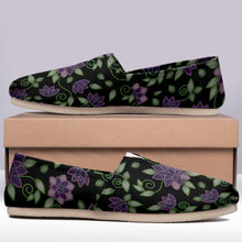 Load image into Gallery viewer, Purple Beaded Rose Casual Unisex Slip On Shoe Herman 
