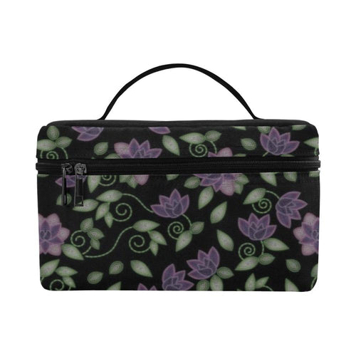 Purple Beaded Rose Cosmetic Bag/Large (Model 1658) Cosmetic Bag e-joyer 