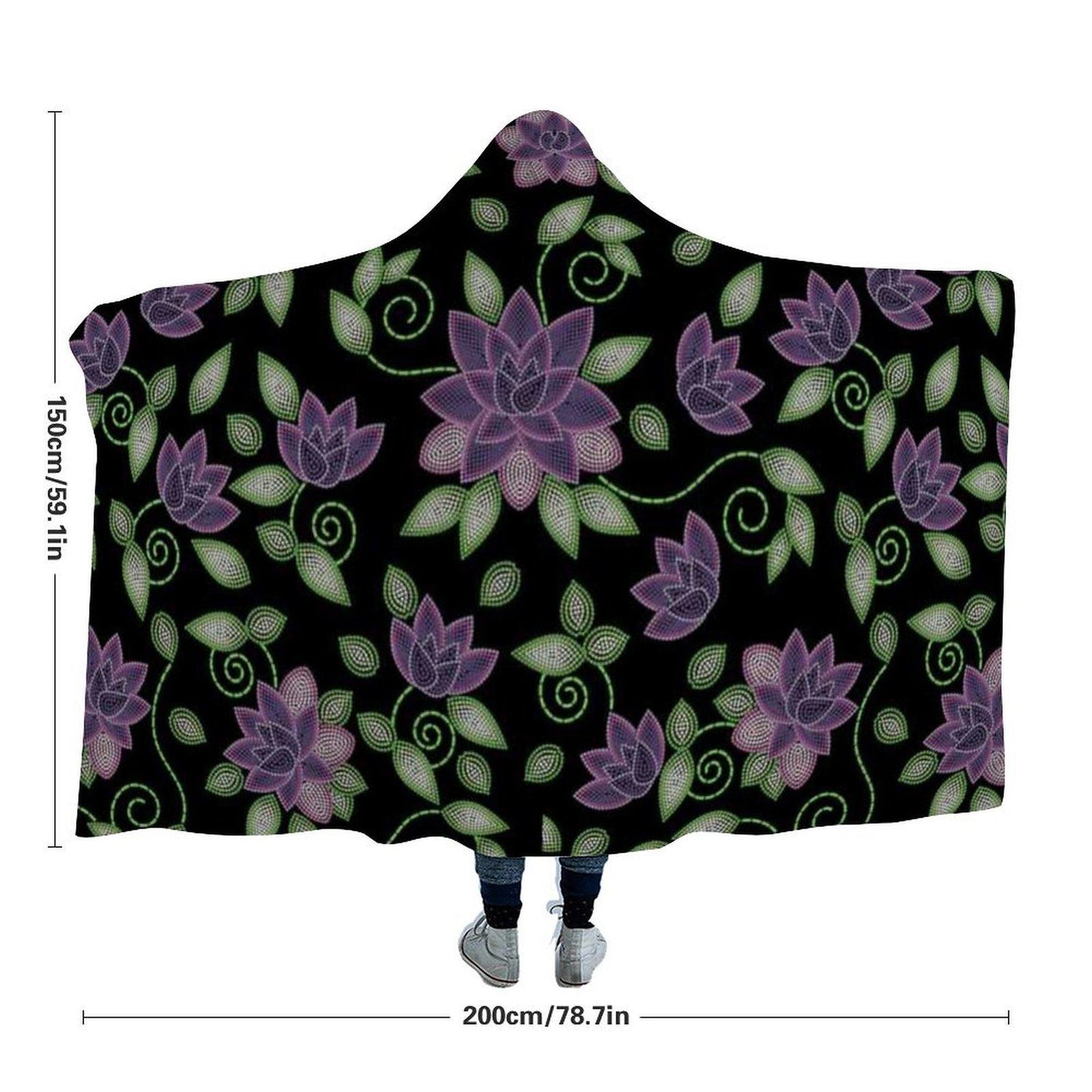 Purple Beaded Rose Hooded Blanket blanket 49 Dzine 