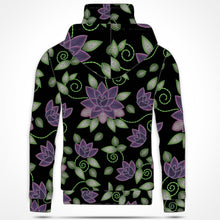 Load image into Gallery viewer, Purple Beaded Rose Hoodie with Face Cover 49 Dzine 
