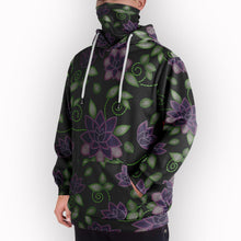 Load image into Gallery viewer, Purple Beaded Rose Hoodie with Face Cover 49 Dzine 
