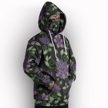 Load image into Gallery viewer, Purple Beaded Rose Hoodie with Face Cover 49 Dzine 
