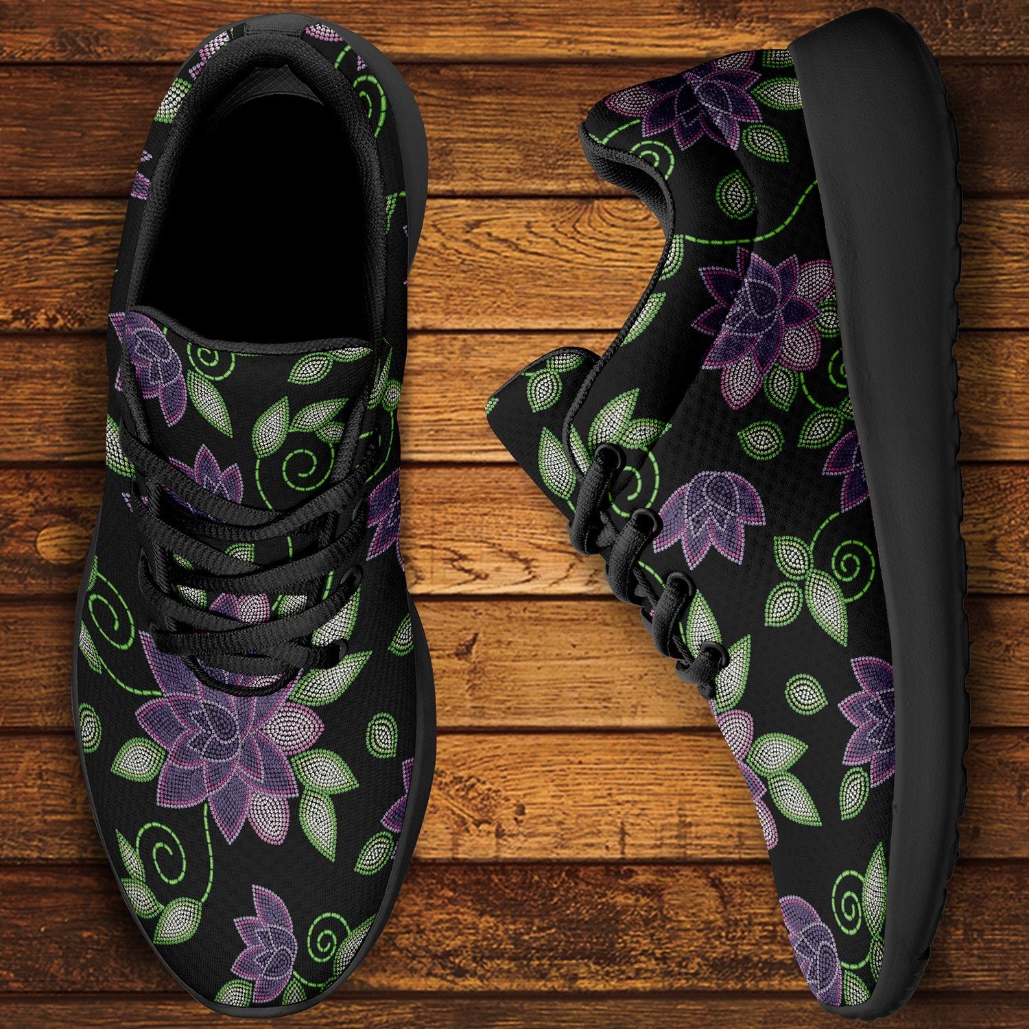 Purple Beaded Rose Ikkaayi Sport Sneakers ikkaayi Herman 