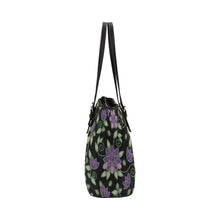 Load image into Gallery viewer, Purple Beaded Rose Leather Tote Bag/Large (Model 1640) bag e-joyer 
