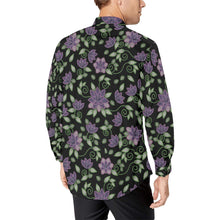 Load image into Gallery viewer, Purple Beaded Rose Men&#39;s All Over Print Casual Dress Shirt (Model T61) Men&#39;s Dress Shirt (T61) e-joyer 
