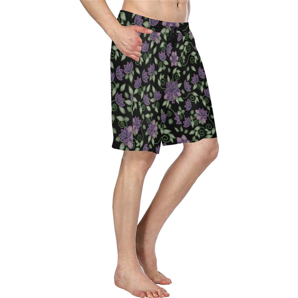 Purple Beaded Rose Men's All Over Print Casual Shorts (Model L23) Men's Casual Shorts (L23) e-joyer 